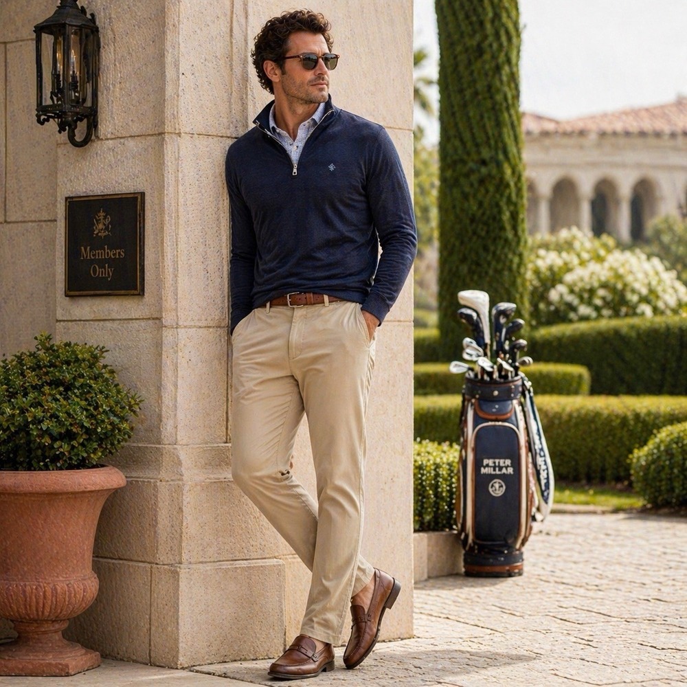 Peter Millar Raleigh Washed Twill Pants 36x34‎ Khaki Flat Front Pima Cotton